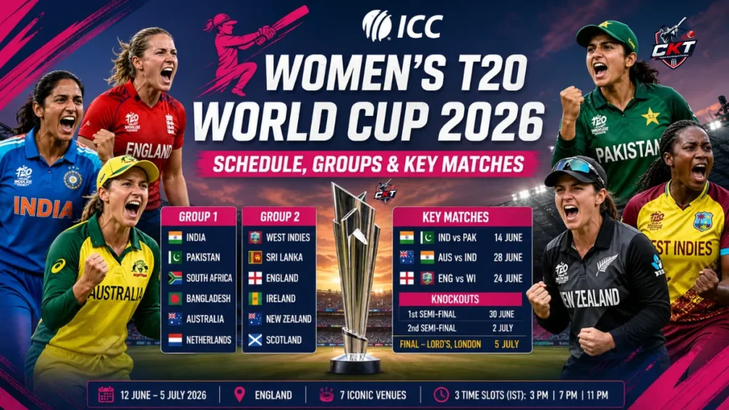 Women’s T20 World Cup 2026 schedule